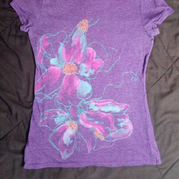 Vintage Y2K Roxy Paradise Flowers Surf T-Shirt - Picture 7 of 7